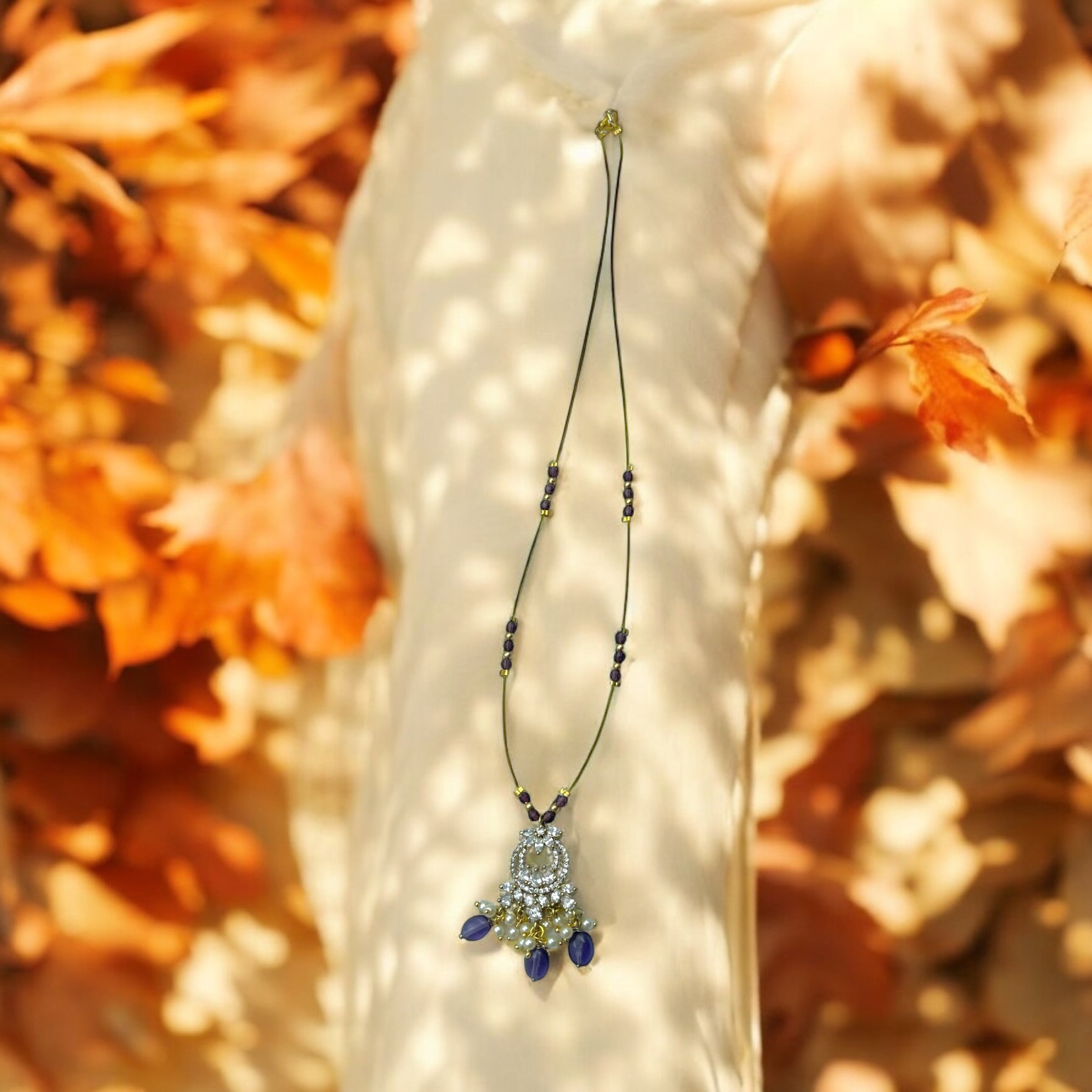 Invisible Sapphire Pearl Necklace