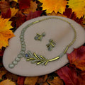 🍂✨ "Golden Fern" Necklace Set ✨🍂