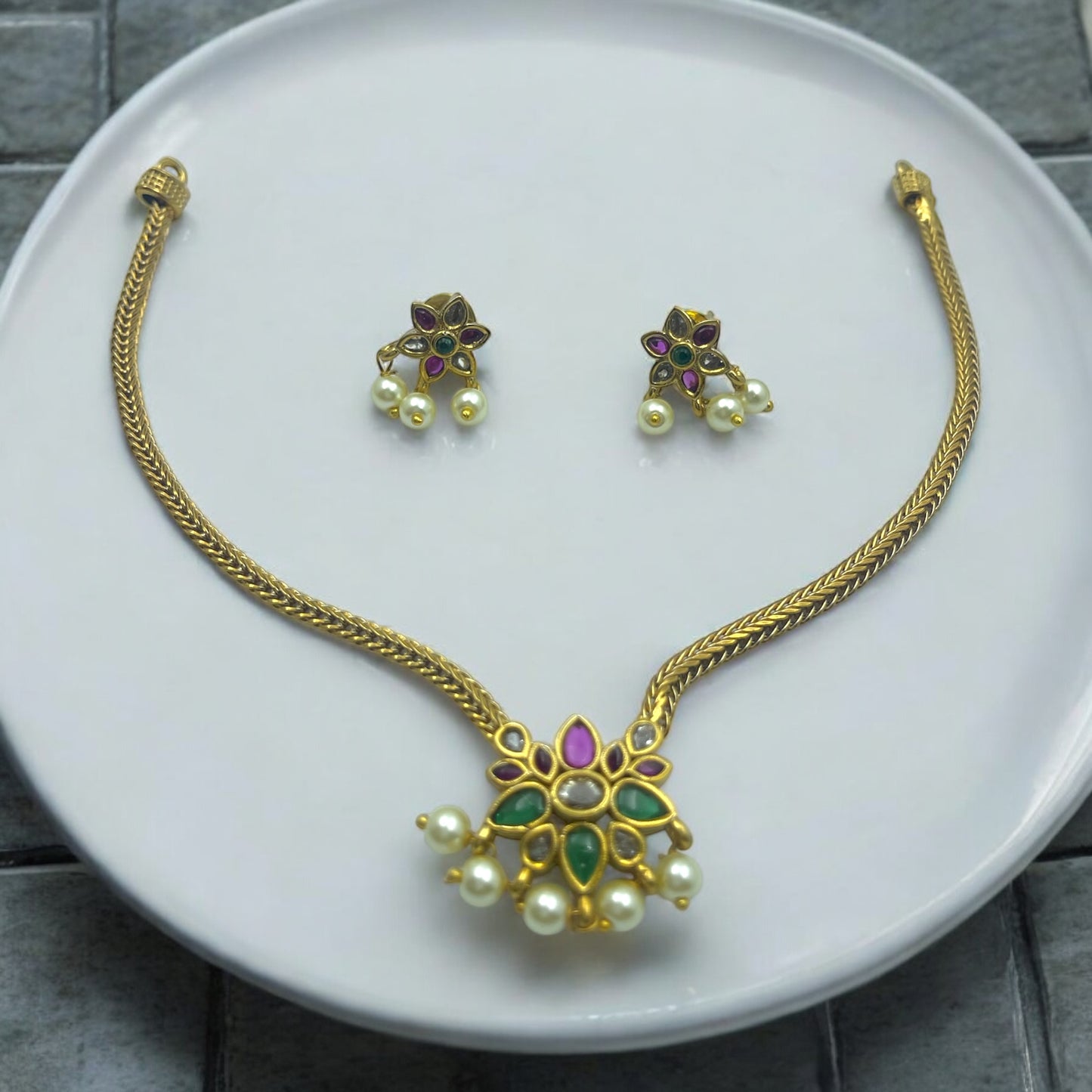 Gulbahar Blossom Necklace Set