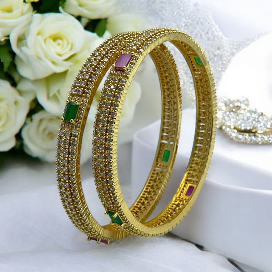 💖💚✨ "Ratnagarbha"  Gold Bangle set ✨💚💖
