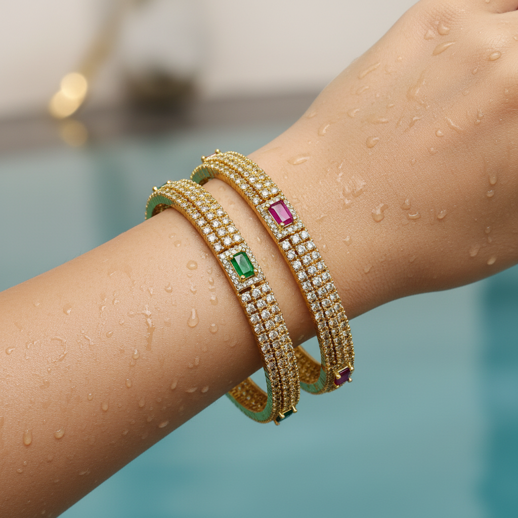 💖💚✨ "Ratnagarbha"  Gold Bangle set ✨💚💖