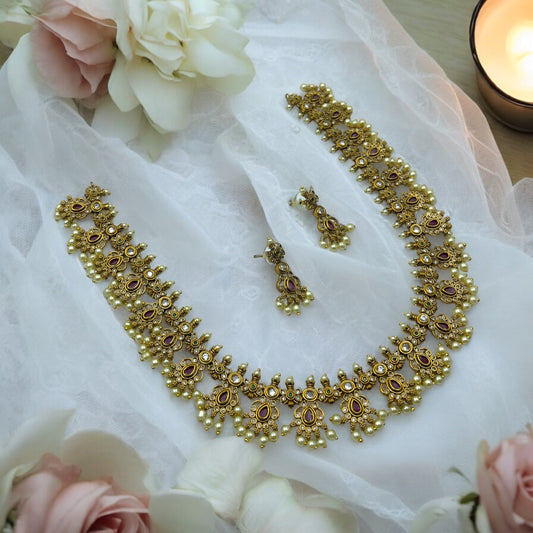 ✨"Raktim Prabha" Necklace Set