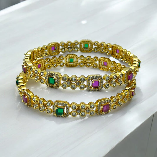 💚💖✨ "Varnali Bandhan" Gold Bangle Set ✨💖💚