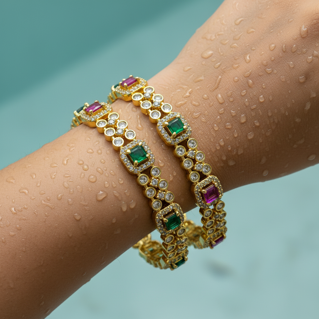 💚💖✨ "Varnali Bandhan" Gold Bangle Set ✨💖💚