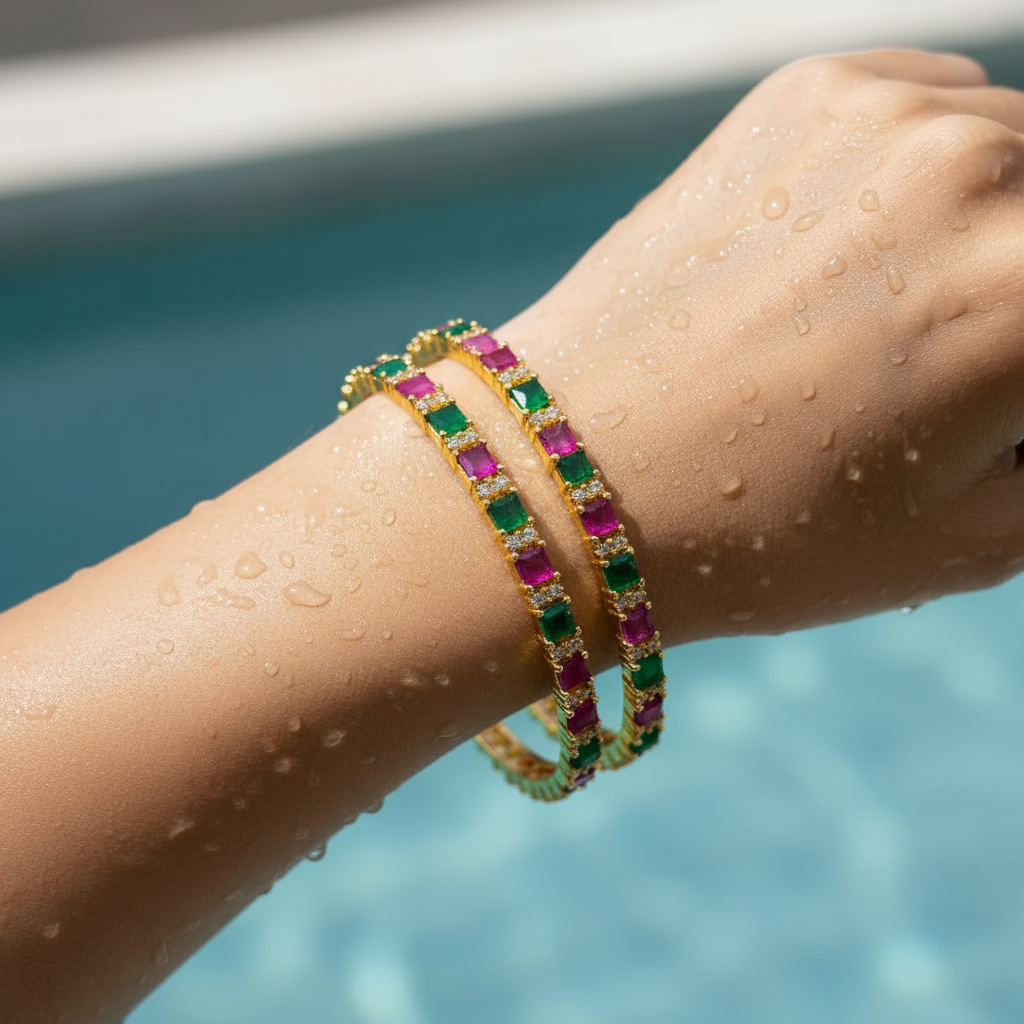 Royal Gemstone Bangle Set