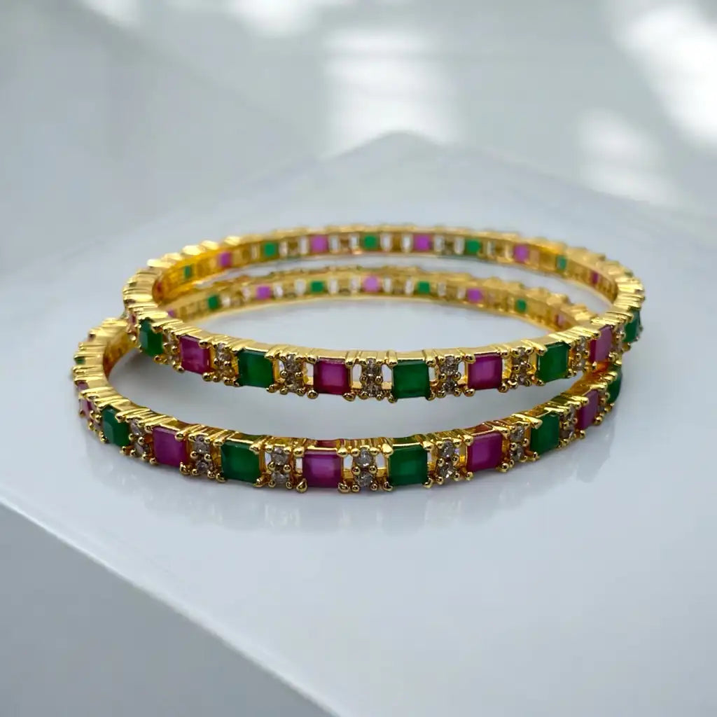 Royal Gemstone Bangle Set