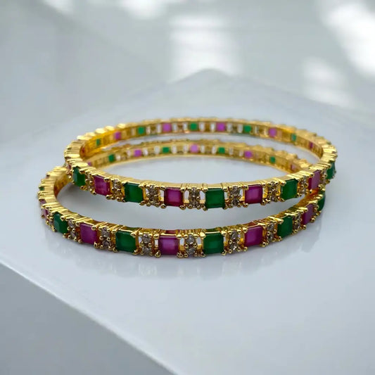 Royal Gemstone Bangle Set