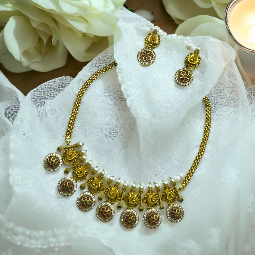 🍂🐚 "Jyotsna Chakra" Necklace Set 🍂🐚