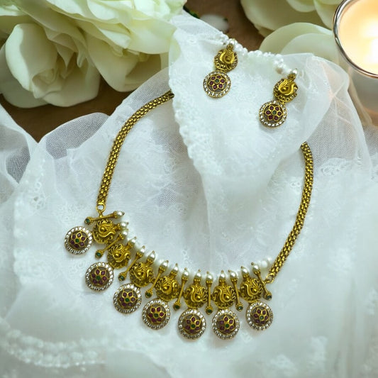 🍂🐚 "Jyotsna Chakra" Necklace Set 🍂🐚