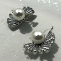 Luxe Fan Pearl Stud Earrings