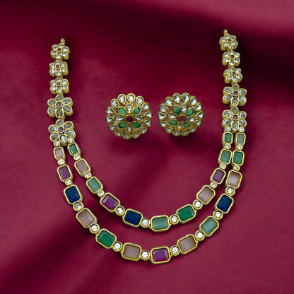 Navratna Kundan Necklace Set