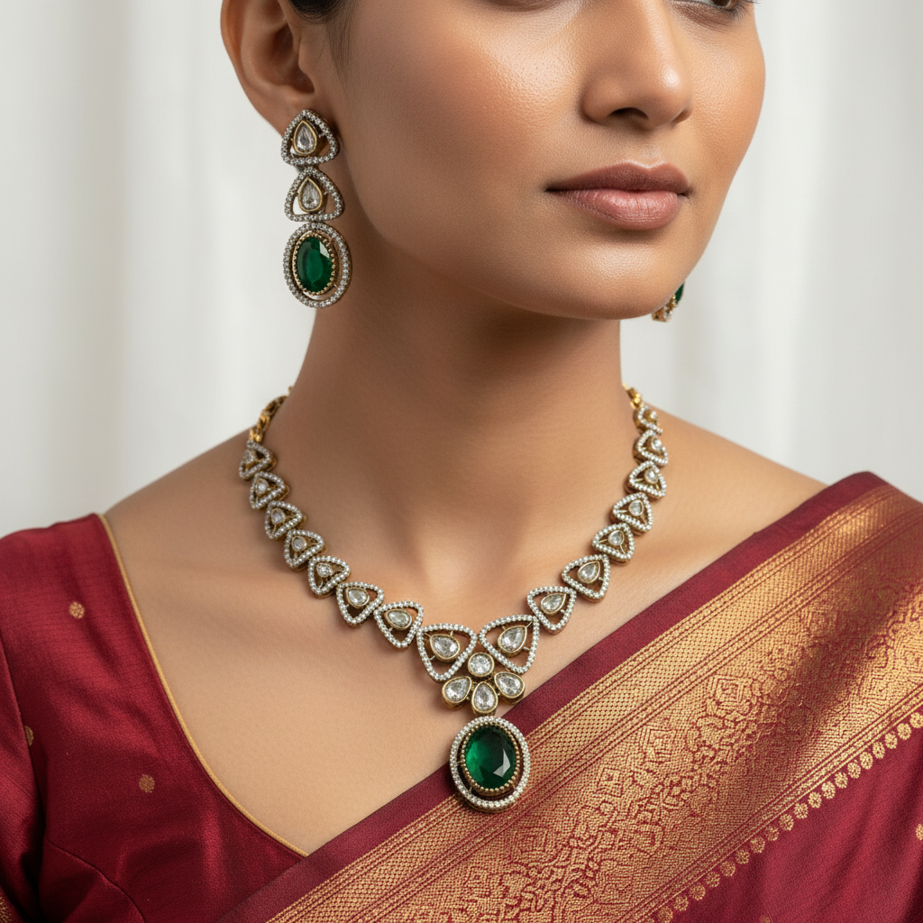 ✨🌿 "Harita Abha" Necklace Set ✨🌿