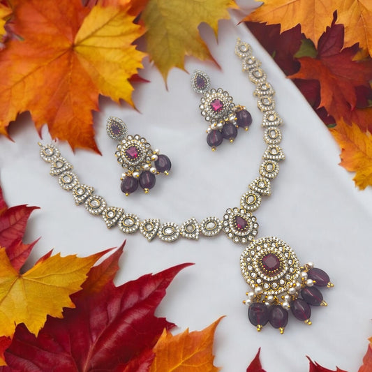 ✨ "Amethyst Jyoti" Necklace Set