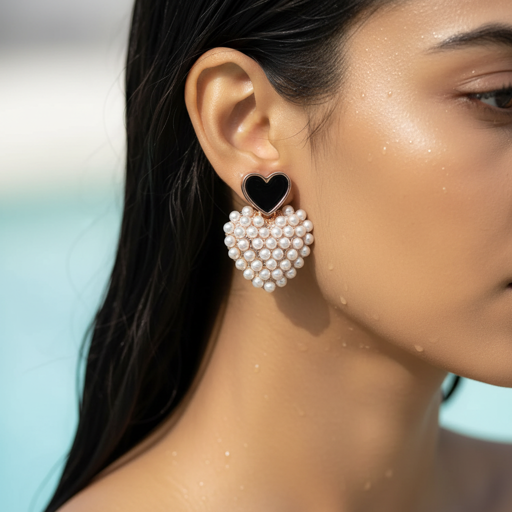 Sweetheart Pearl Cluster Earrings