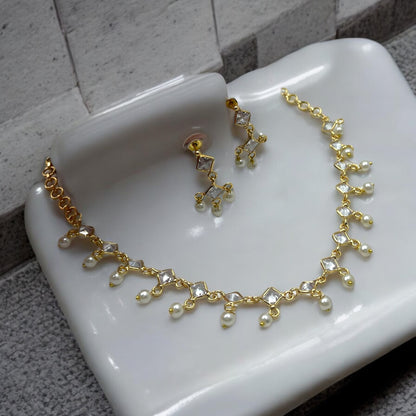 ✨🌿 "Pearl Dewdrop" Necklace Set 🌙💖