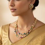 Navratna Kundan Necklace Set