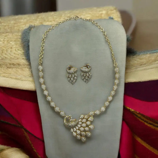 Peacock Royalty Necklace and Earrings Set