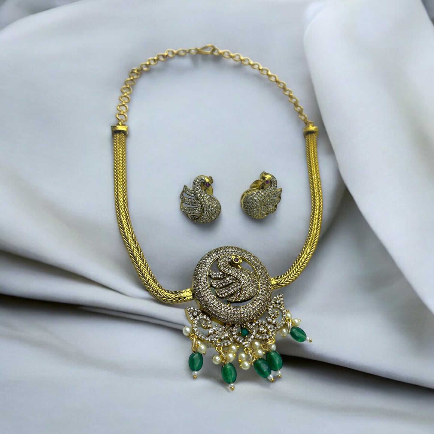 🦢 "Regal Swan" Antique Necklace Set 🦢