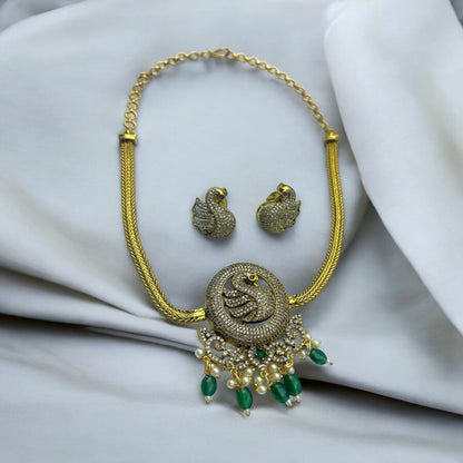 🦢 "Regal Swan" Antique Necklace Set 🦢