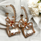 Floral Crystal Drop Earrings