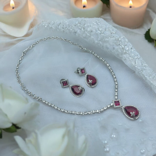 💎 "Scarlet Elegance" Necklace Set 💎