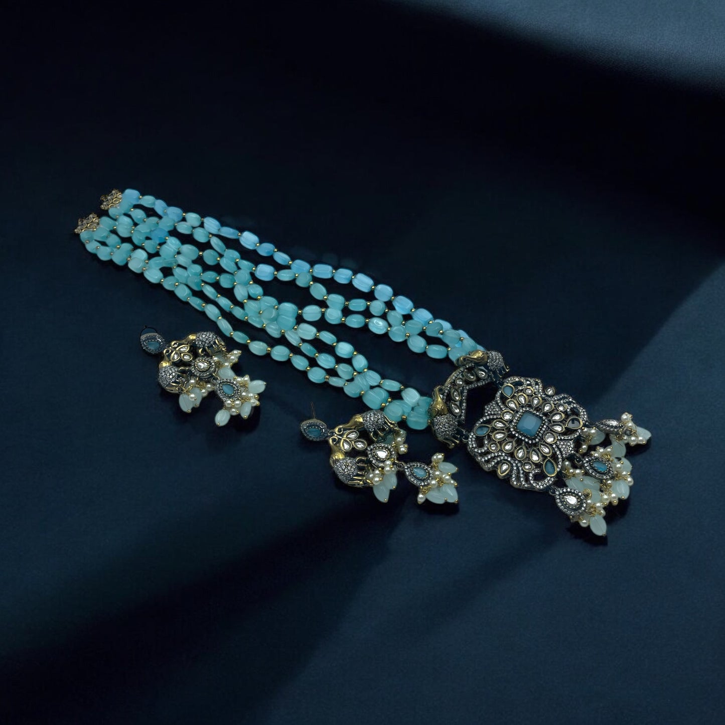 🌊 "Neelanjali" Oceanic Necklace Set 🌊