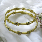 💛💚❤️ "Manasa Bandhan" 18K Gold Bangle Set ❤️💚💛
