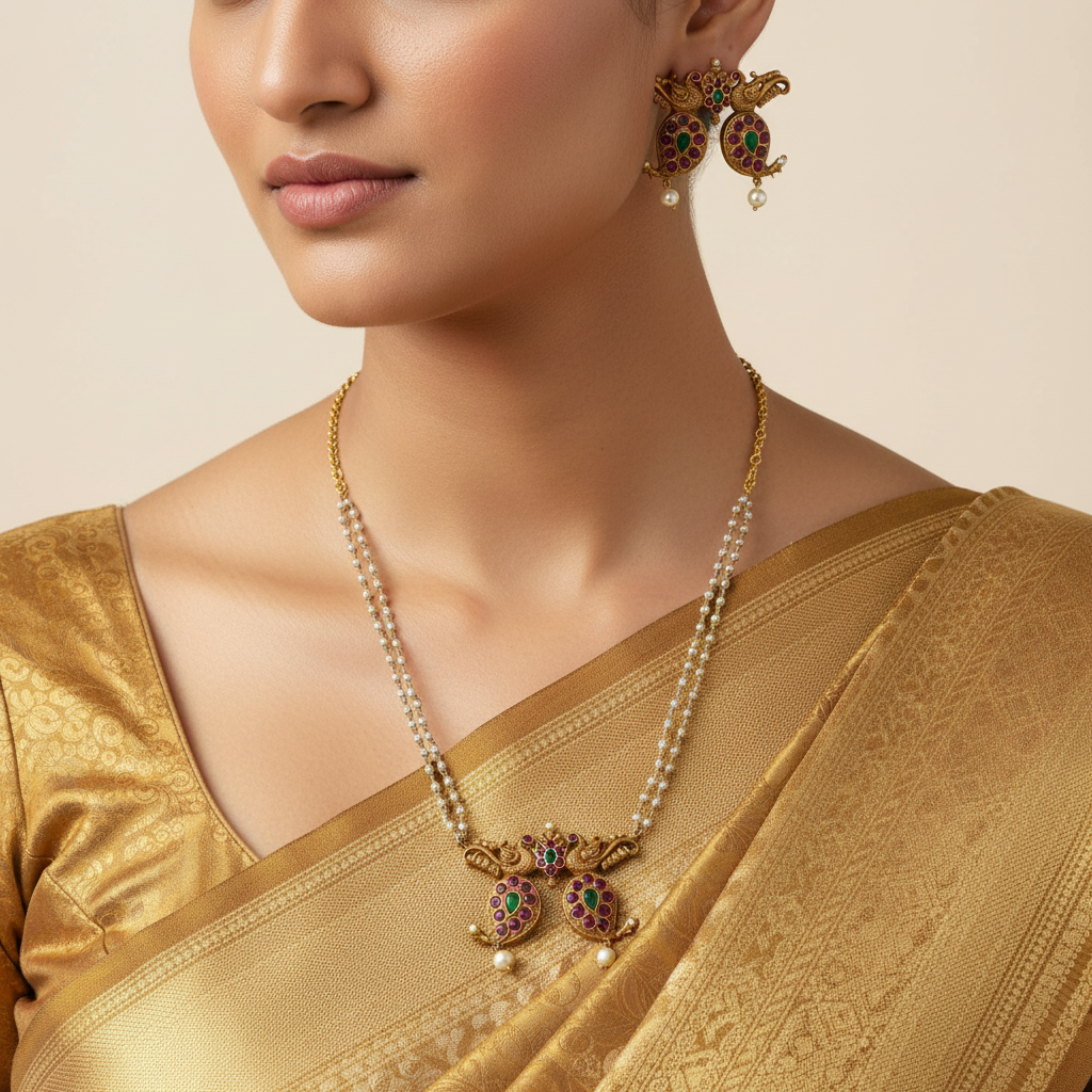 🌸🦚 "Nritya Mayuri" Necklace 🌸🦚