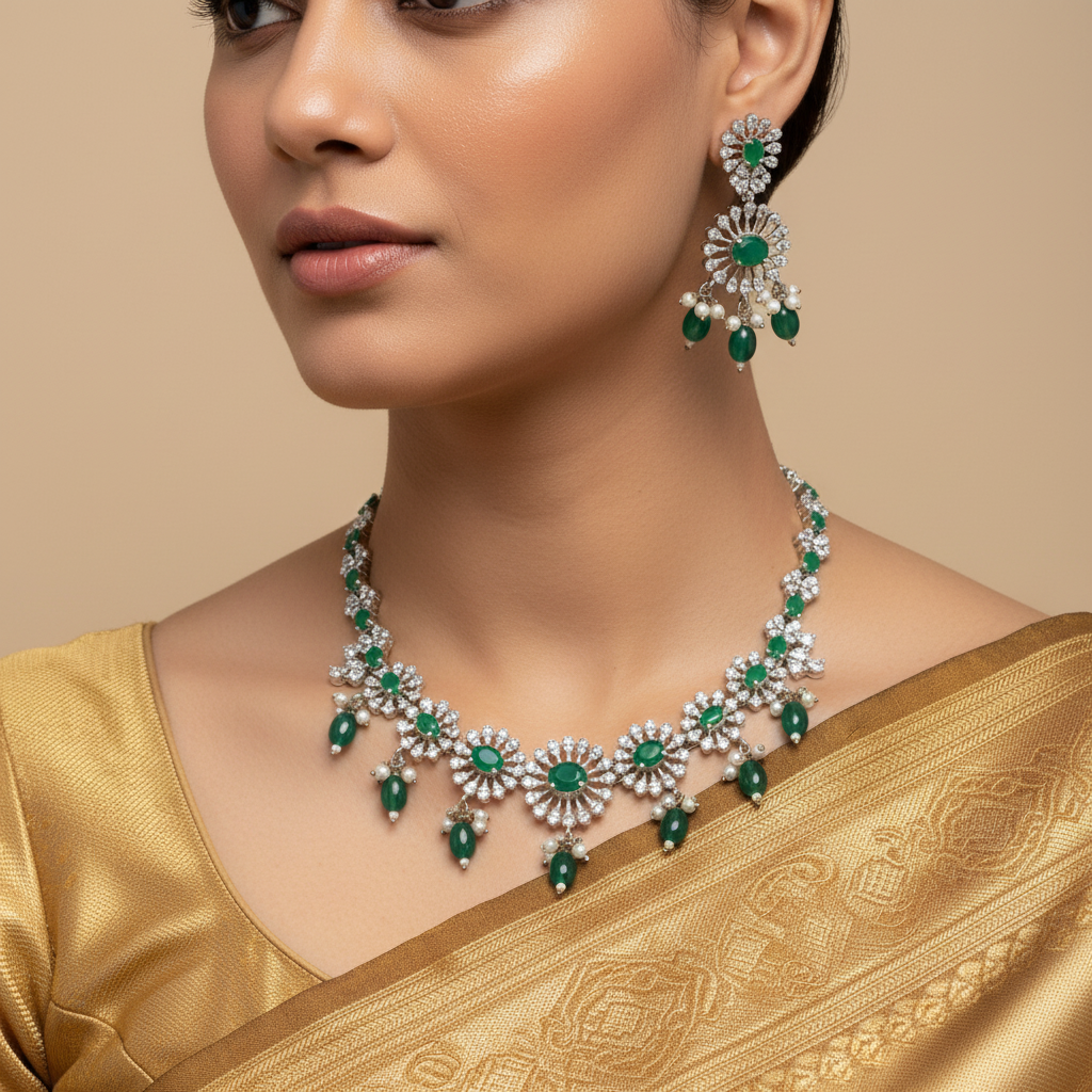 Crystal Choker Necklace Set
