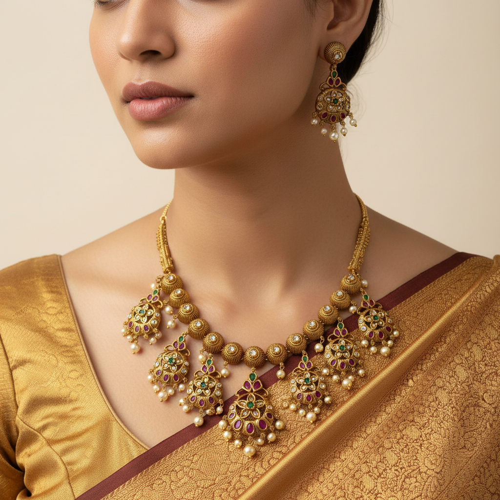 "Regal Jharokha" Necklace Set 👑✨