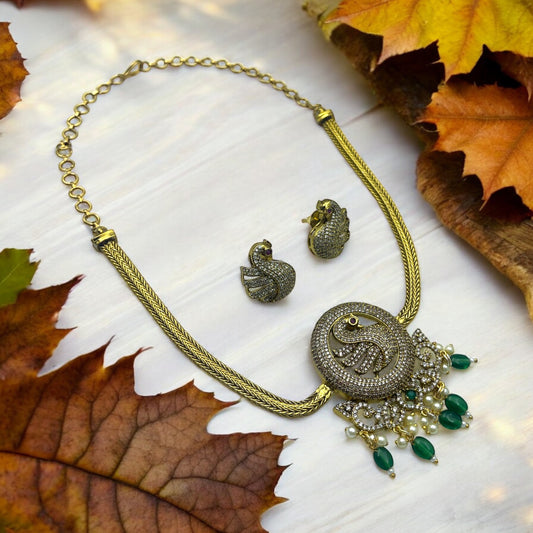 🦢 "Regal Swan" Antique Necklace Set 🦢