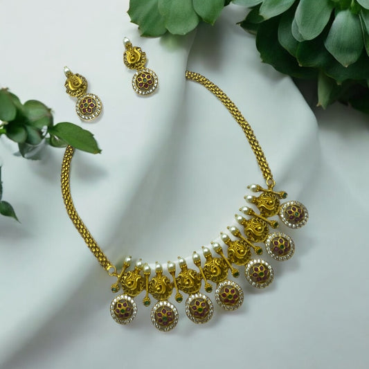 🍂🐚 "Jyotsna Chakra" Necklace Set 🍂🐚
