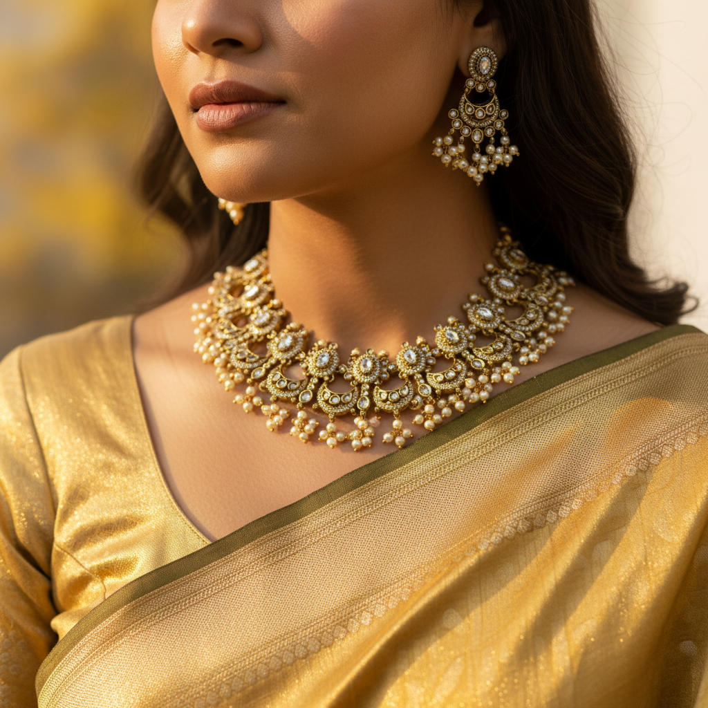 ✨"Moti Kundan" Necklace Set✨