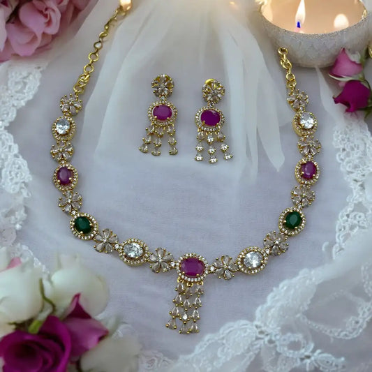 Royal Blossom Necklace and Earrings Set