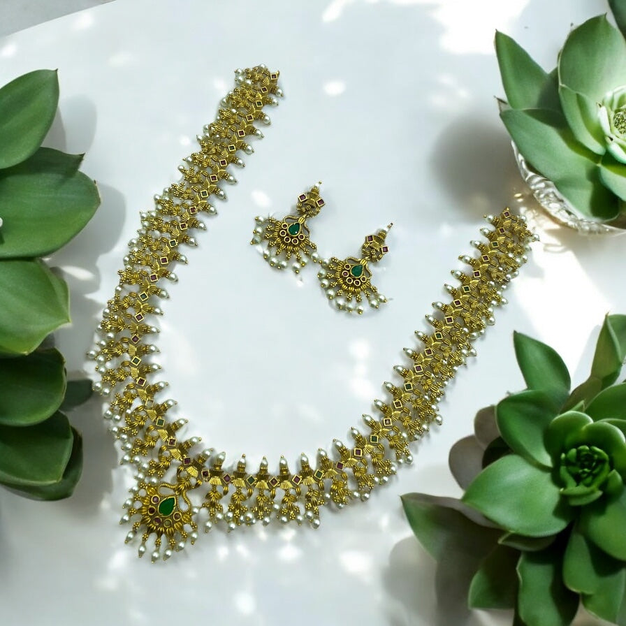 🌟 "Ratnaavali Haar" Necklace Set 🌟