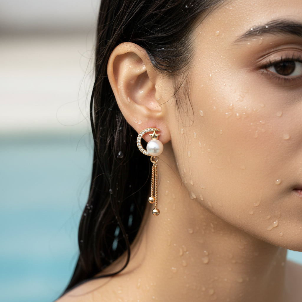 Celestial Pearl Tassel Drop Earring