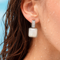 Mother-of-Pearl Square Drop Earrings