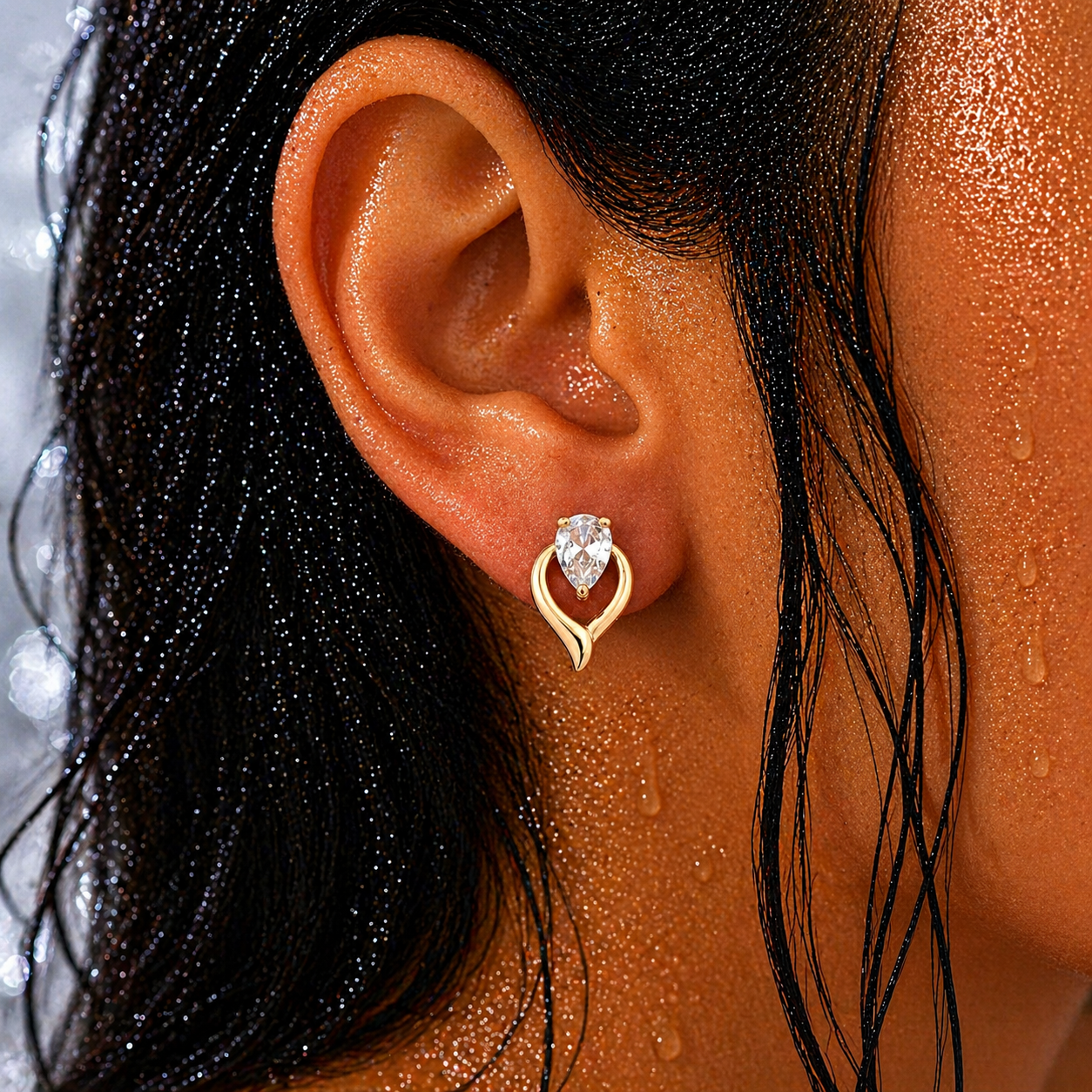 Elegant Teardrop Halo Earrings