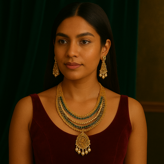 💎💖 "Varnita Pushpini" Necklace Set 💚⚪