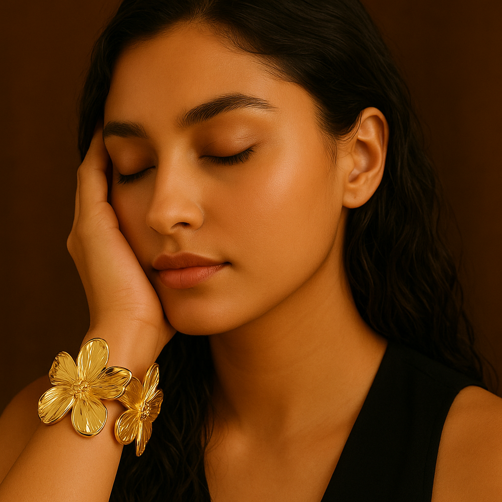 🌼 "Golden Blossom Cuff" Bracelet 🌼