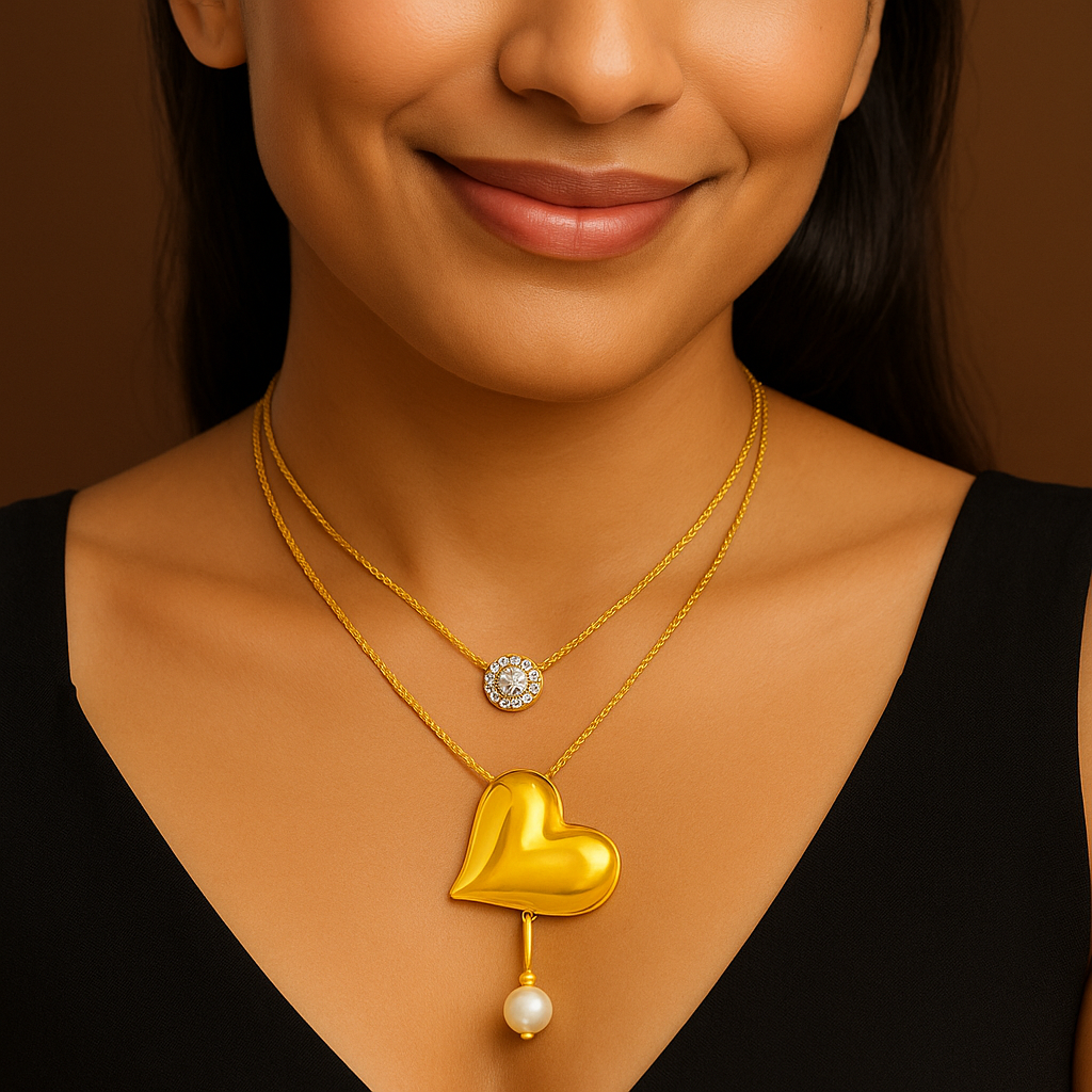💖 "Layered Heart Pearl" Necklace 💖