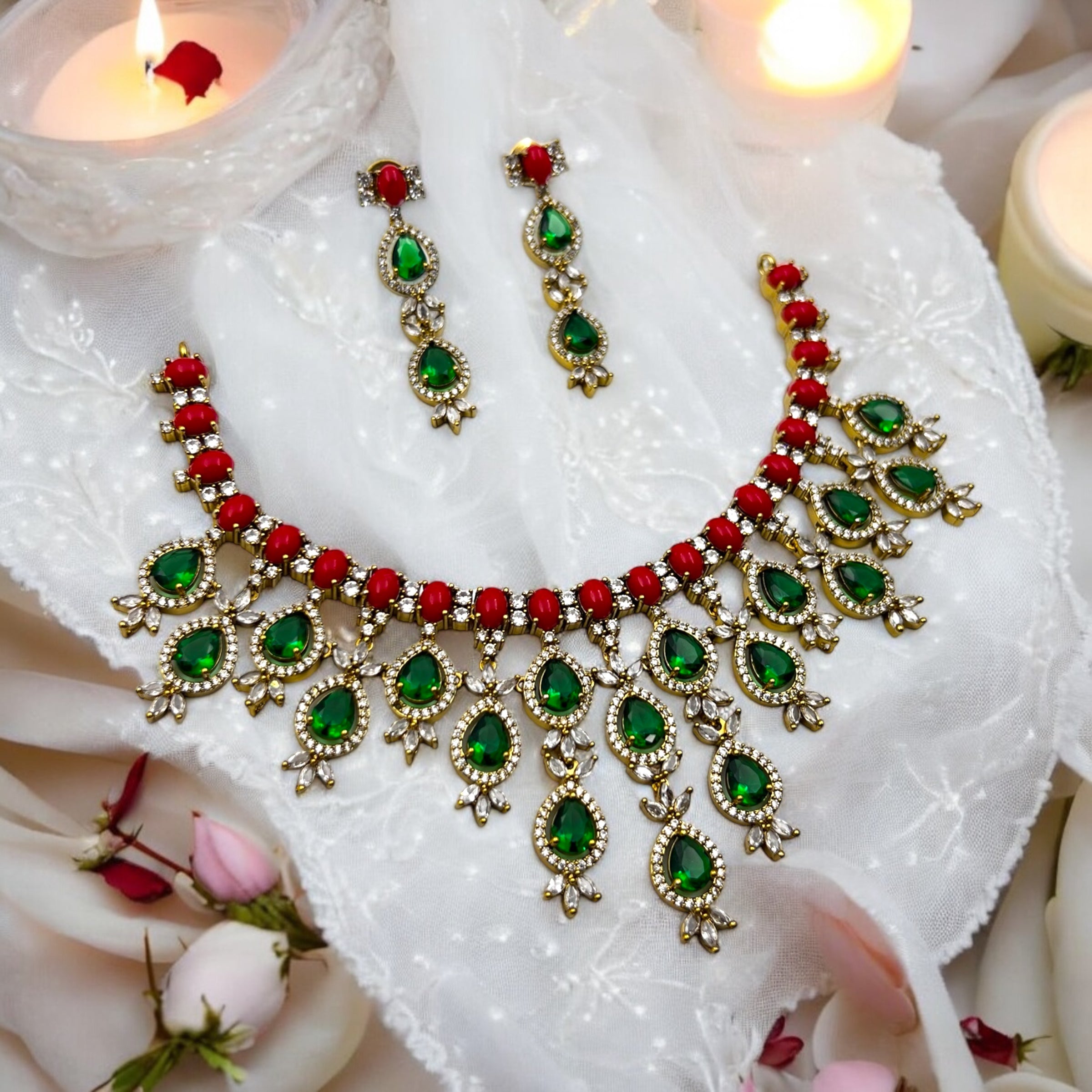 "Regal Harmony" Necklace Set ❤️💚✨