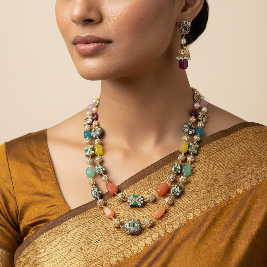 🎨 "Meenakari Tarang" Necklace Set 🎨