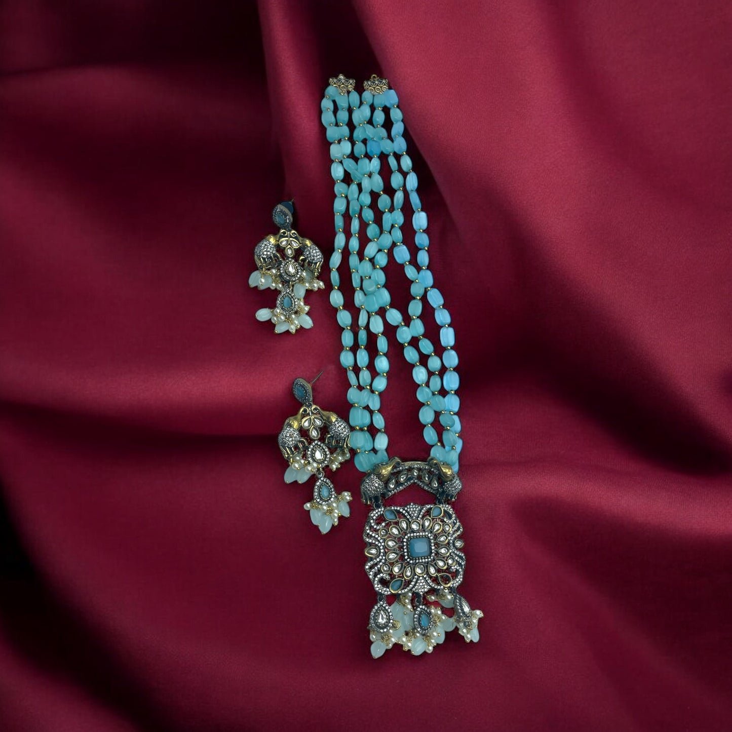 🌊 "Neelanjali" Oceanic Necklace Set 🌊