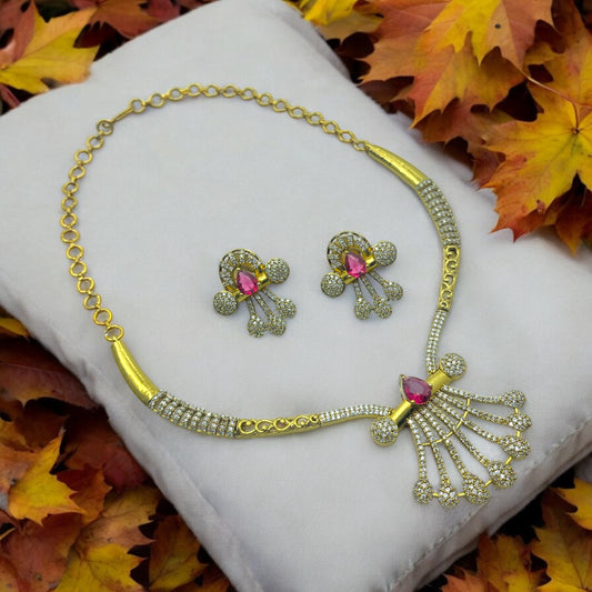 ✨ "Gulbahar" Gold-Plated Necklace Set ✨