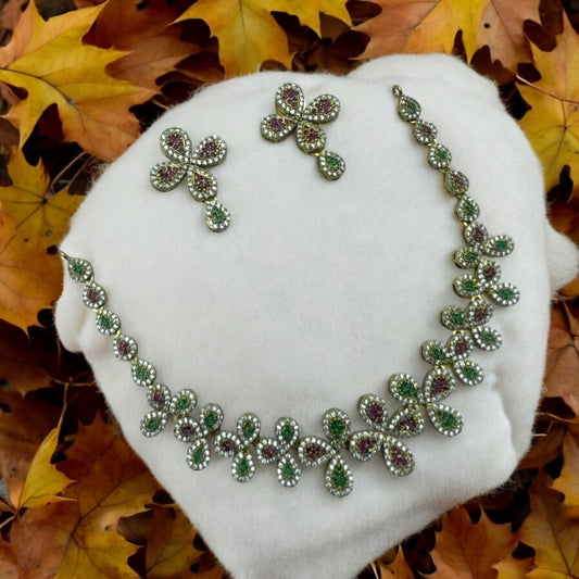 🌸🌿 "Pushpa Valli" Necklace Set 🌸🌿