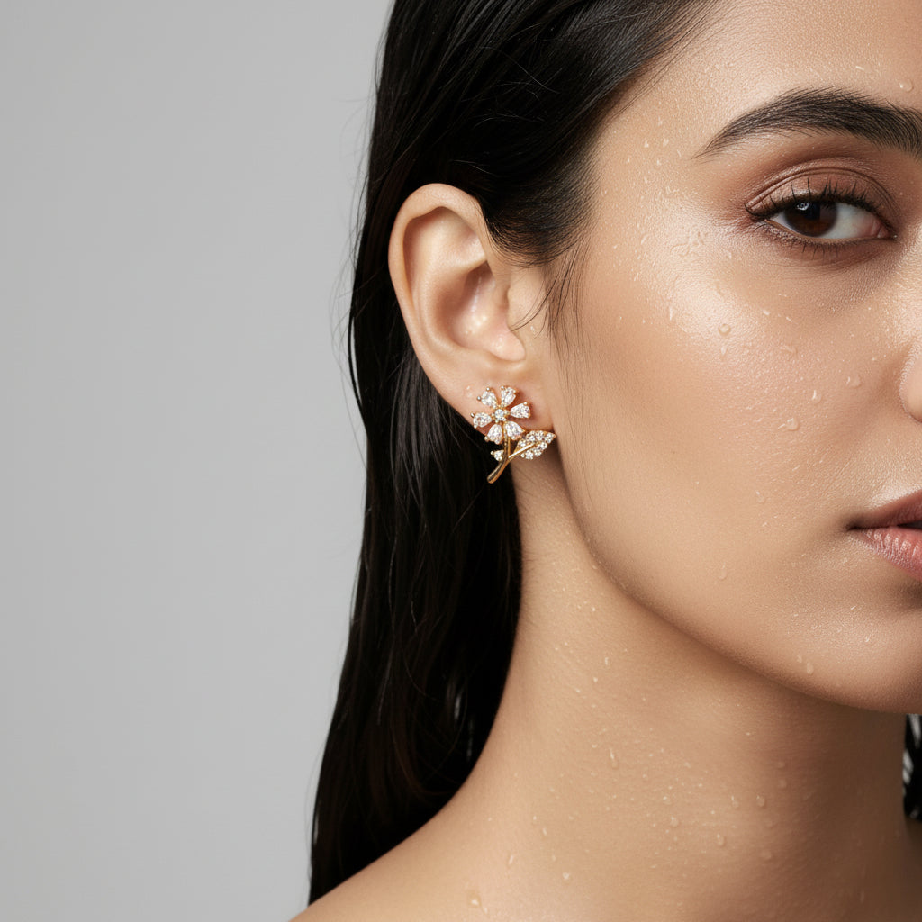 Delicate Floral Gold floral earring