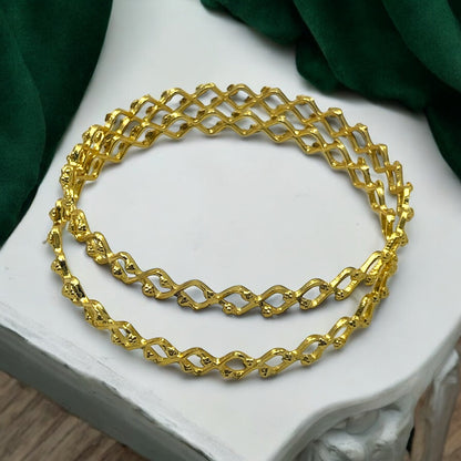 ✨ "Aakriti Bandhan" 18K Gold Bangle Set ✨
