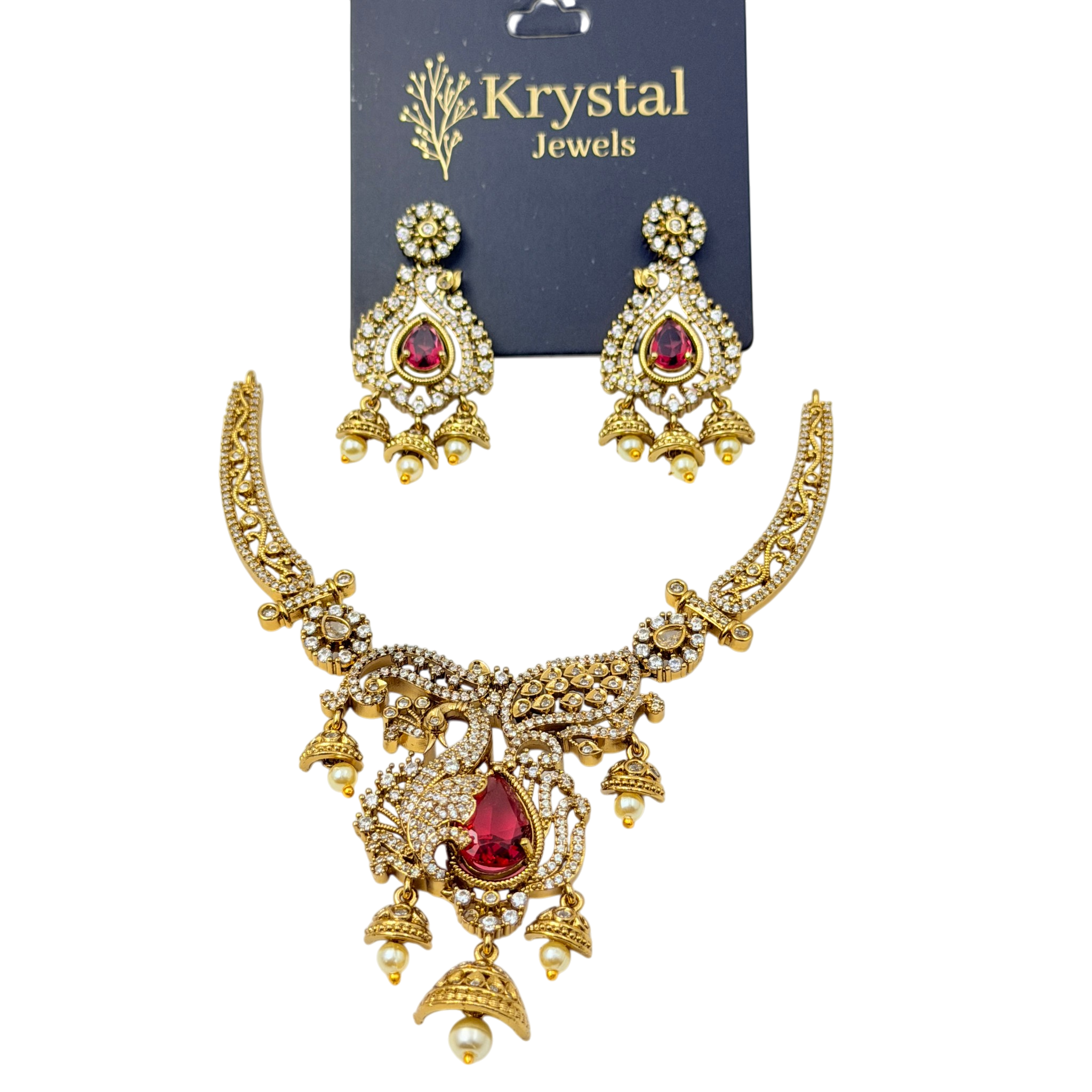 Elegant Ruby Jewelry Set