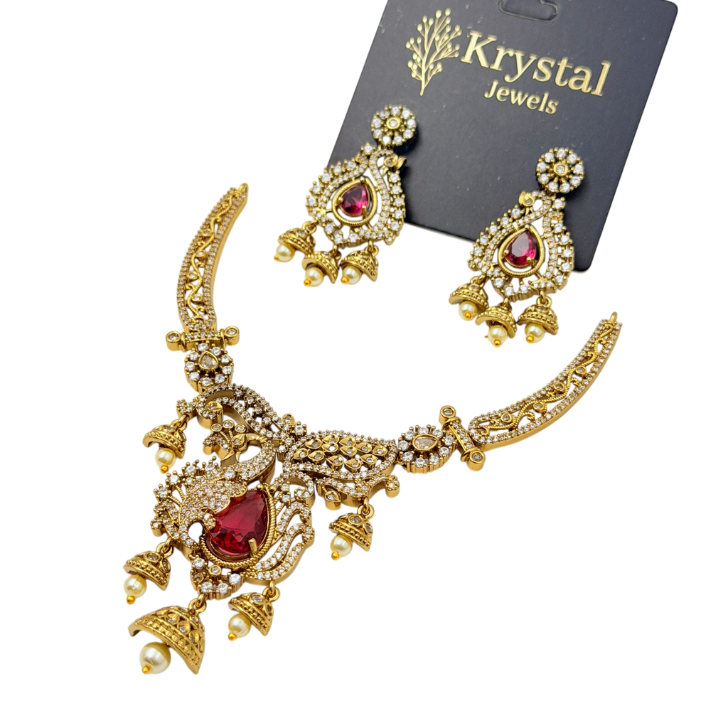Elegant Ruby Jewelry Set
